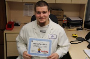 Matti Painchaud, étudiant en génie mécanique à l’ETS, stagiaire chez Allan Candy à Granby, 2012